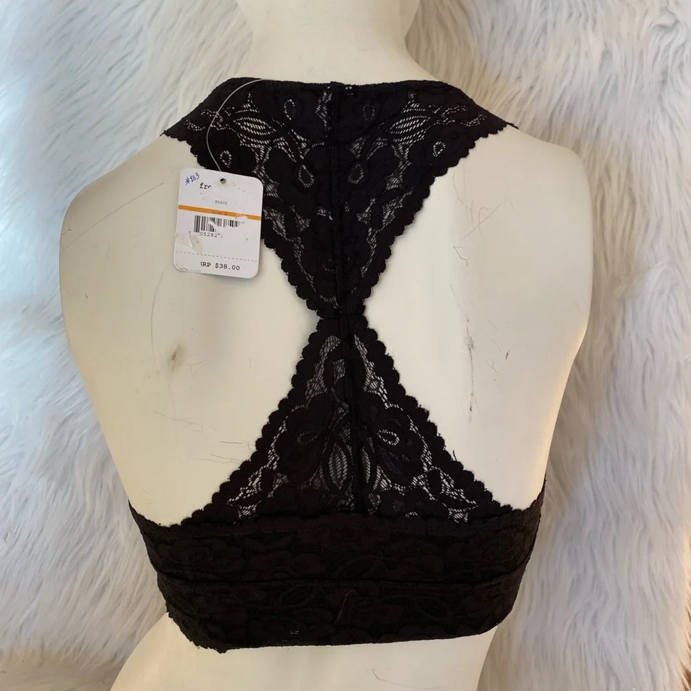 Free People Black Lace Bralette